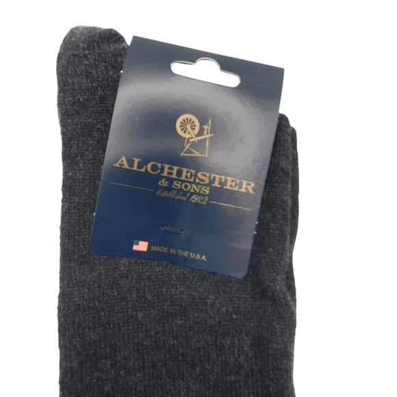 Charcoal Dark Gray 80% Cashmere Socks Mens Sz 8-13 Alchester Pietro Warm Cozy - Picture 3 of 4